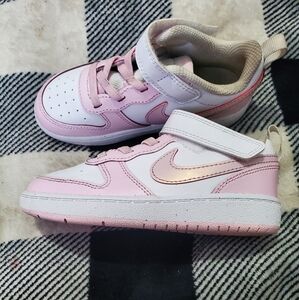 Nike Kids Pink and White Sneakers